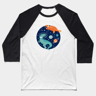 Painted Space Dinosaurs Baseball T-Shirt